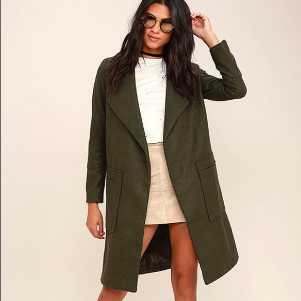 Lulu's • Travel the Globe Olive Green Coat
